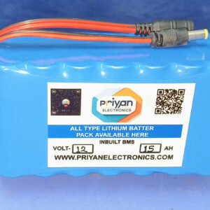 12V 15AH Rechargeable Lithium-Ion Battery – Compact, Lightweight & High Performance for Electronics, DIY, and Backup Power Applications