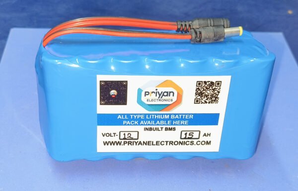 12V 15AH Rechargeable Lithium-Ion Battery – Compact, Lightweight & High Performance for Electronics, DIY, and Backup Power Applications