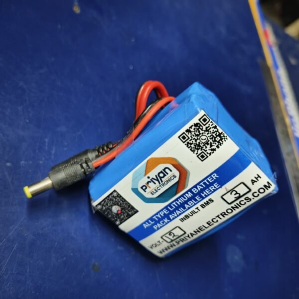 12V 3Ah Rechargeable Lithium-Ion Battery – Compact, Lightweight & High Performance for Electronics, DIY, and Backup Power Applications - Image 2