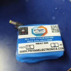 12V 3Ah Rechargeable Lithium-Ion Battery – Compact, Lightweight & High Performance for Electronics, DIY, and Backup Power Applications