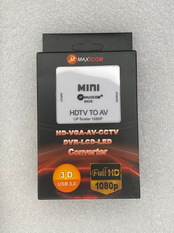 HDMI to AV Converter | HDMI Input to RCA Output Adapter | Full HD 1080P | Compatible with TV, Monitor, DVD, PS3, Xbox, Projector | Plug & Play – USB Powered