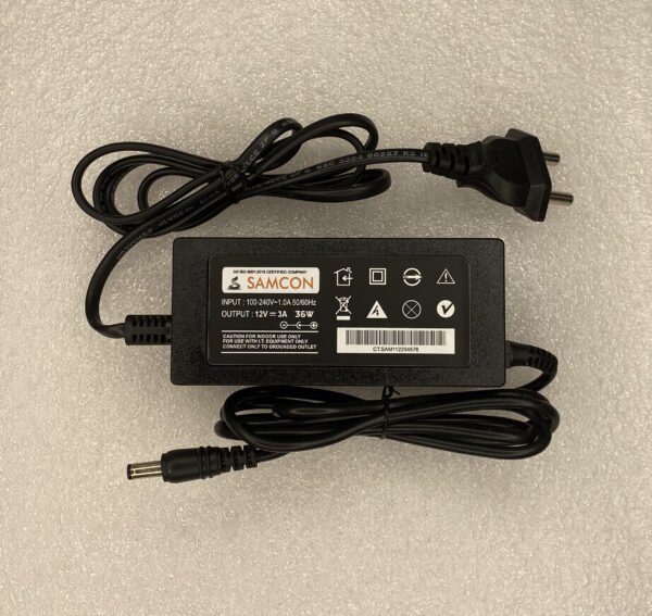 12V 3AH DC Power Adapter – High Efficiency, Low Noise, Portable Power Supply for Electronics & DIY Projects - Image 2